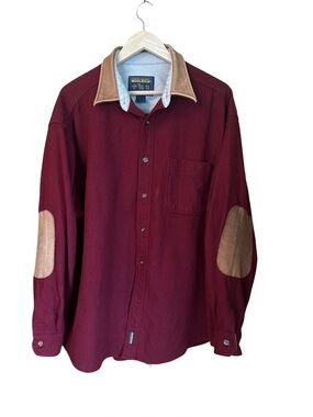 Woolrich Wool Flannel Elbow Patches Maroon Men’s XL